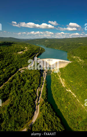 Antenne anzeigen, Vouglans Vouglans-See, Staudamm, Reservoir, Lebkuchen, Frankreich, Franche-Comte, Frankreich, Europa, Luftaufnahme, Vögel-Augen-Blick, Stockfoto