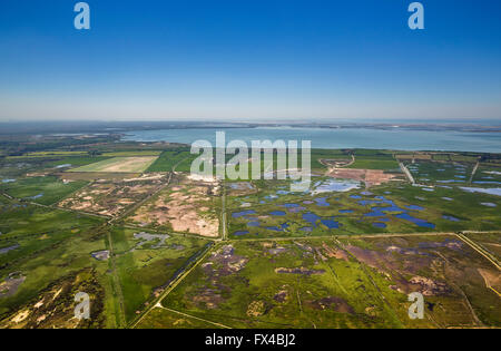 Luftaufnahme, nördlichen Camargue südlich von Arles, nördlich von Saintes-Maries-de-la-Mer, Arles, Frankreich, Provence-Alpes-Côte d ' Azur, Stockfoto