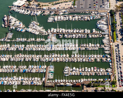 Luftaufnahme, Marina Sausalito, Segelboote auf der Pier, San Francisco Bay Area, United States of America, Kalifornien, USA USA, Antenne Stockfoto