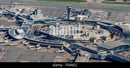 Antenne, internationalen Flughafen von San Francisco, SFO, San Francisco, Bay Area, Vereinigte Staaten von Amerika, Kalifornien USA US, Antenne Stockfoto