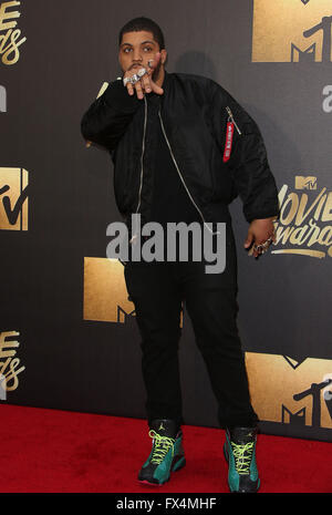 Burbank, CA, USA. 9. April 2016. 9. April 2016 statt - Burbank, Kalifornien - O'Shea Jackson Jr. 2016 MTV Movie Awards bei Warner Bros. Bildnachweis: Sammi/AdMedia © Sammi/AdMedia/ZUMA Draht/Alamy Live-Nachrichten Stockfoto