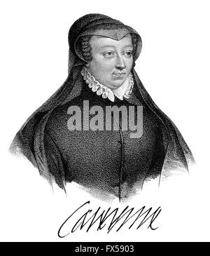 Caterina de' Medici, Catherine de Médicis, 1519-1589, Königin von Frankreich als die Frau von König Henry II. Stockfoto