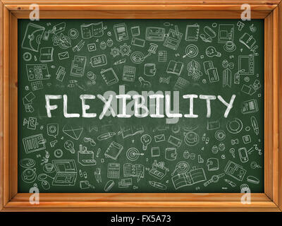 Grünen Tafel mit handgezeichneten Flexibilität. Stockfoto