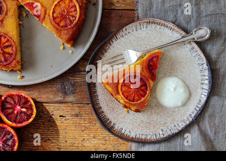 Blutorangen-Torte Stockfoto