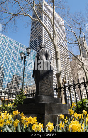 Statue von Benito Juarez, Bryant Park, New York Stockfoto