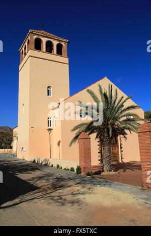 Kirche in Rodalquilar, Naturpark Cabo de Gata, Almeria, Spanien Stockfoto