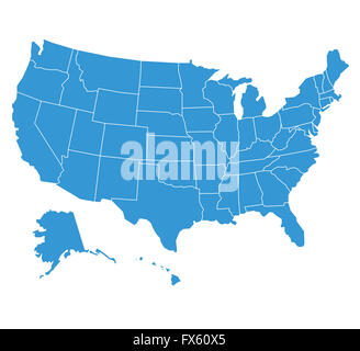 Vereinigte Staaten von Amerika Karte Abbildung Stockfoto