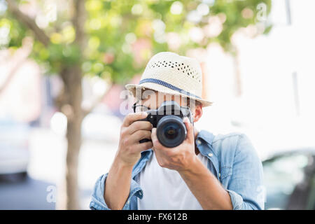 Menschen nehmen Foto im freien Stockfoto