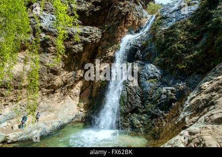 Die Setti Fatma Wasserfälle (Cascades de Setti Fatma oder Kaskaden Ourika) Ourika Tal, Marokko, Nordafrika Stockfoto