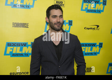 "Jeder will einige" Premiere auf dem SXSW - Ankünfte Featuring: Tyler Hoechlin Where: Austin, Texas, USA als: 12. März 2016 Stockfoto