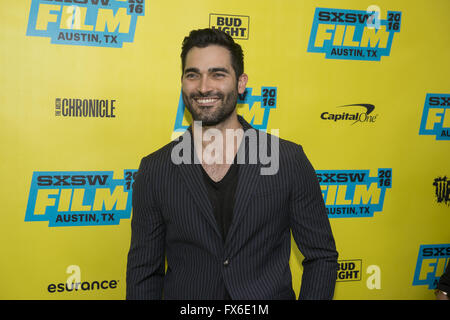 "Jeder will einige" Premiere auf dem SXSW - Ankünfte Featuring: Tyler Hoechlin Where: Austin, Texas, USA als: 12. März 2016 Stockfoto