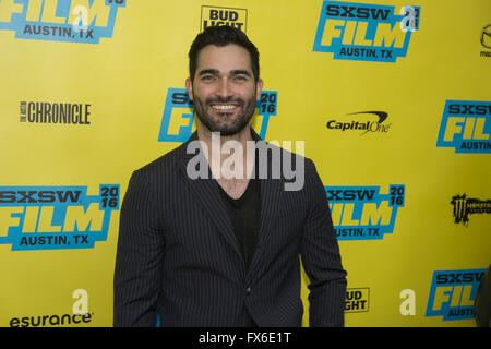 "Jeder will einige" Premiere auf dem SXSW - Ankünfte Featuring: Tyler Hoechlin Where: Austin, Texas, USA als: 12. März 2016 Stockfoto