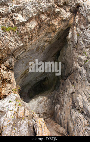 Paviland Höhle, Gower Halbinsel, Wales Stockfoto