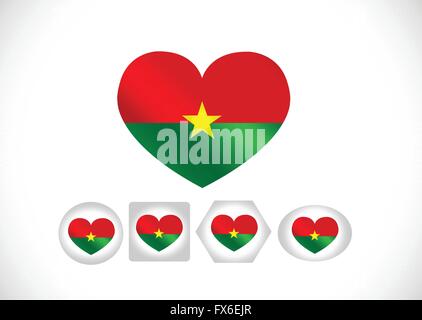 Burkina Faso Fahne Themen Idee design Stock Vektor