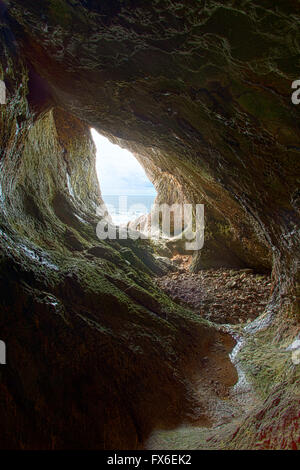 Paviland Höhle, Gower Halbinsel, Wales Stockfoto