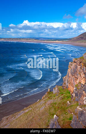 Rhossili Bucht und Llangennith, Gower, Swansea, Wales Stockfoto