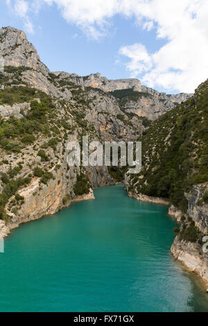 Eintritt in die Gorges du Verdon, Aiguines, Provence-Alpes-Côte d ' Azur, Frankreich Stockfoto