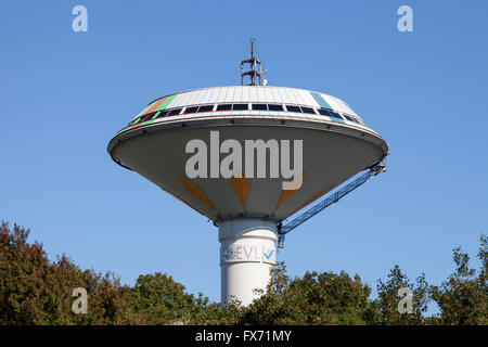 Wasserturm Leverkusen-Power supply, Energieversorgung Leverkusen, EVL, Leverkusen, Nordrhein-Westfalen, Deutschland Stockfoto