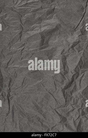 vertikale Hintergrund von schwarzer Farbe zerknittertes Papier Stockfoto
