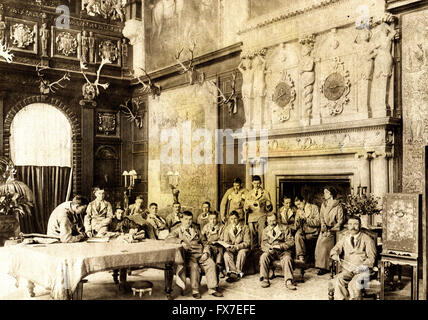 Verwundete Soldaten in Longcat Hall, Sitz des Marquis of Bath - Foto vom "Großen Krieg" Zeitschrift, Bd. 156, UK, ca. 1917 Stockfoto