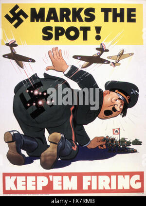 Markiert den Punkt - Weltkrieg II - US-Propaganda Poster Stockfoto