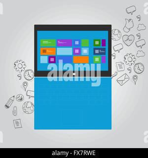 Laptop Notebook Funktion Symbol Abbildung Stock Vektor