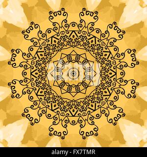 Mandala-Print auf nahtlose Aquarell Textur. Stock Vektor