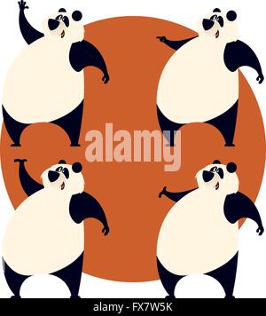 Satz von pandas Stock Vektor