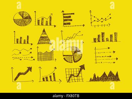 Hand doodle Business Graph-Diagramme Stock Vektor