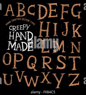 Gruselige alte handgemachte Schriftzug. Vektor-Illustration. Stock Vektor