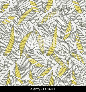 Seamless Floral Leaf Pattern. Repeating leaves pattern. Hand made Vector illustration Stock Vektor