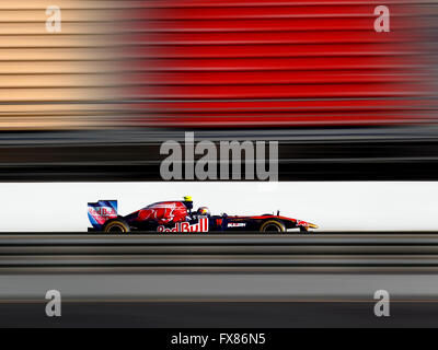 Toro Rosso Formel1 Steuerwagen Jamie Alguersuari in Montmelo Circuit, Barcelona, Spanien Stockfoto