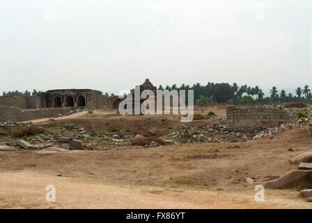 Abgesetzt, Tank, Stepwell oder Pushkarni Hampi, Karnataka, Indien Stockfoto