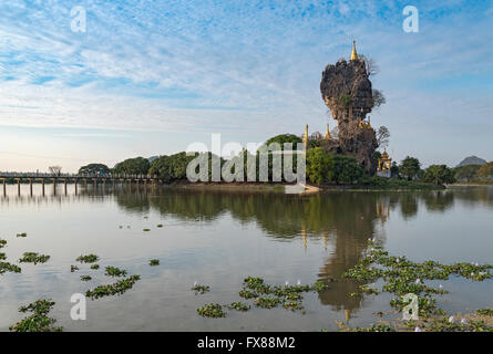 Kyauk Kalap (Kyauk Ka Lat) Pagode in der Nähe von Hpa-An, Birma (Myanmar) Stockfoto