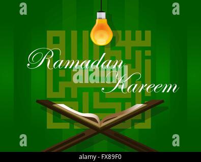 Islam Koran unter Birne lesen Koran Ramadan Kareem Stock Vektor