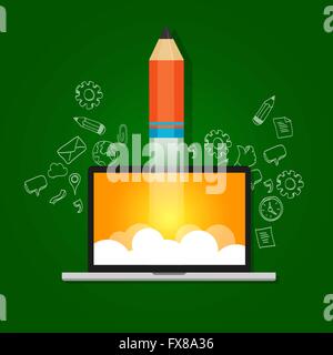 Idee-Start-Technologie starten Start Bleistift Stock Vektor