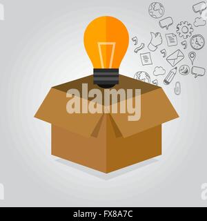 Denken Sie denken außerhalb der Box-Idee Stock Vektor
