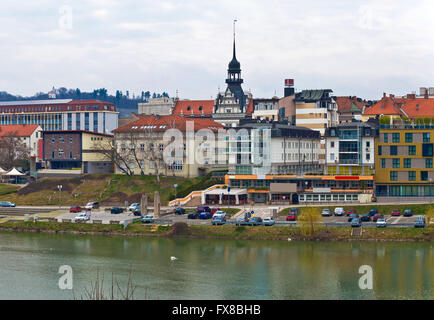 Stadt Maribor an der Drau Küstenblick, Slowenien Stockfoto