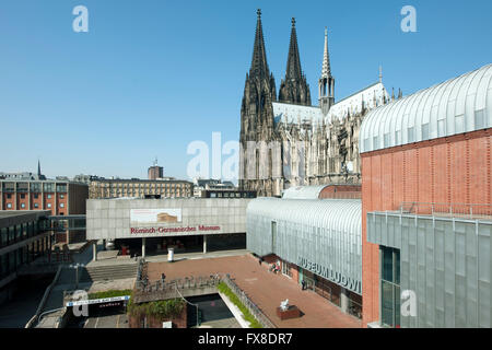 Köln, Buchforst, Museum Ludwig, Römisch-Germanisches Museum Und Kölner Dom Stockfoto