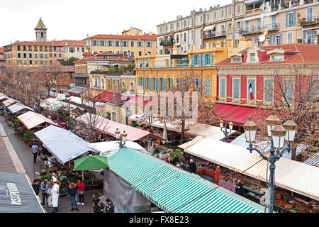 Nizza, Cours Saleya, Markt in der Altstadt - Cote d ' Azur, Provence, Frankreich Stockfoto