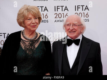 Sabina Higgins und der Präsident von Irland, Michael D Higgins bei den IFTA & Drama Film Awards (dem irischen Film & Fernsehen Acad Stockfoto