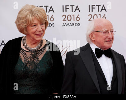 Sabina Higgins und der Präsident von Irland, Michael D Higgins bei den IFTA & Drama Film Awards (dem irischen Film & Fernsehen Acad Stockfoto