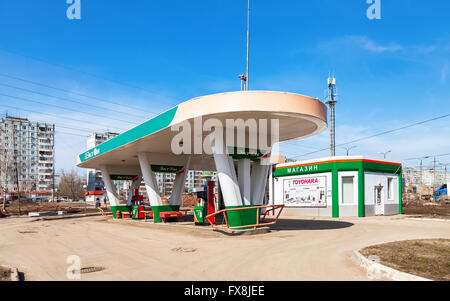 Ecton Tankstelle. Ecton gehört zu den russischen Tankstelle in Samara region Stockfoto