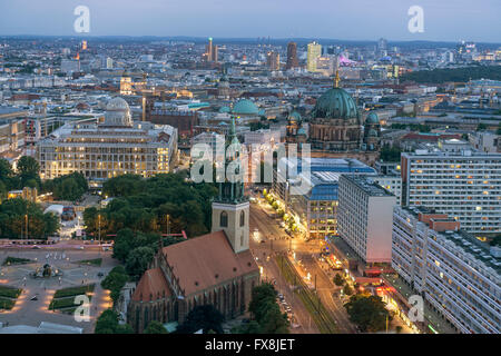 Blick vom Panorama-Bar, Berliner Dom, Bau des Berliner Schlosses, Stockfoto