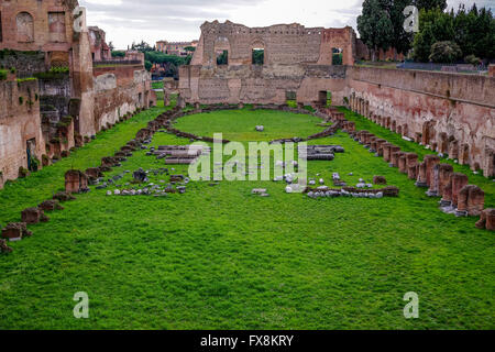 Hippodrom von Domitian (Stadion des Domitian), Palatin, Rom Stockfoto