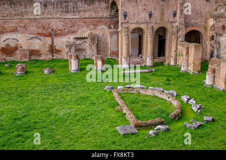 Hippodrom von Domitian Ruinen (Stadion des Domitian), Palatin, Rom Stockfoto