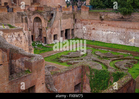 Ruinen der römischen Domus Augustana, Palatin, Stockfoto