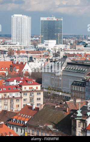 Blick auf Bratislava-Stadt und dem Carlton Hotel, Slowakei Stockfoto