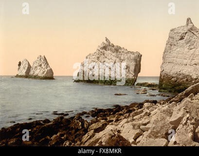 Die Nadeln, Isle Of Wight, England, Photochrome Print, um 1900 Stockfoto