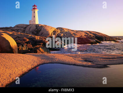 Peggys Cove Leuchtturm, Nova Scotia, Kanada oder Peggys Peggies Peggy Punkt Stockfoto